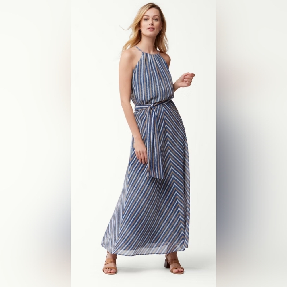 Tommy Bahama Blue and White Striped Maxi Dress